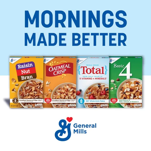Vista 9 de Total Cereal de desayuno, 100% valor diario de 11 vitaminas y minerales, cereales integrales, 16 onzas