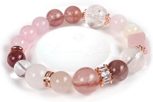 Vista 198 de Precious Gemstone Natural Crystal Healing Bracelet, Rutilated Quartz, Moonstone, Quartz Handmade Original Design Bracelet