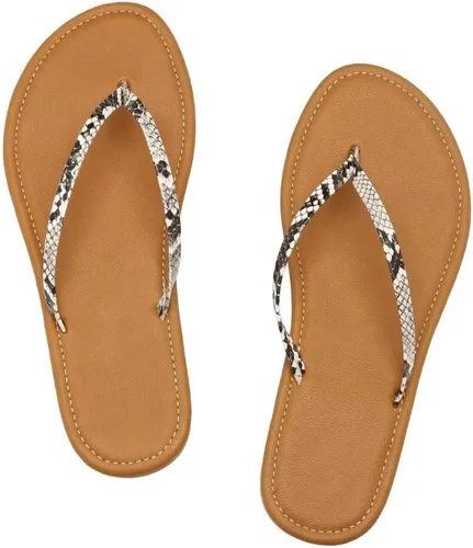 Vista 4 de Sandalias de tanga para mujer, sandalias planas para mujeres y niñas, esenciales para vacaciones de verano, sandalias elegantes para mujer