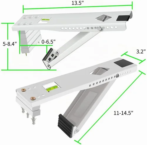Vista 2 de Soporte universal para aire acondicionado de ventana de hasta 85 libras Soporte de aire acondicionado resistente diseñado para unidades de A/C