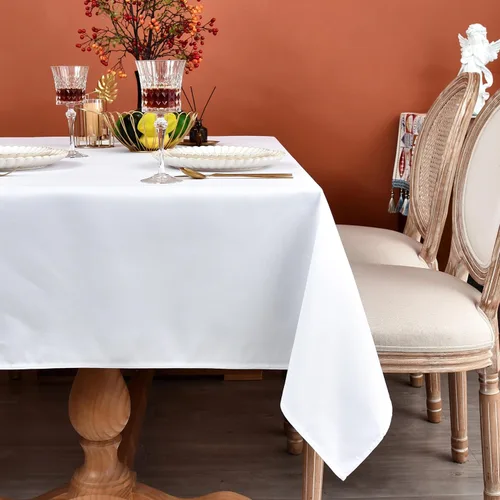 Vista 14 de MEANMOY Mantel cuadrado de poliéster lavable, resistente al agua y a las manchas, de 210 GSM, de 54 x 54 pulgadas, mantel de mesa rectangular sin
