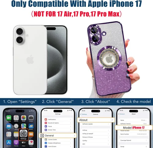 Vista 376 de Misscase Funda magnética con purpurina para iPhone 11 compatible con MagSafe, protección completa, delgada, a prueba de golpes, antiarañazos