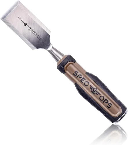 Vista 9 de Spec Ops Tools Cincel de madera, hoja de 1 pulgada, hoja de acero de alto carbono, agarre absorbente de golpes