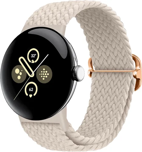 Vista 27 de Correas trenzadas Solo Loop compatibles con Google Pixel Watch 4, 3, 2, 1 de 1.61 pulgadas/1.77 pulgadas, correas elásticas ajustables de nailon