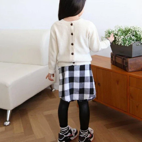 Vista 5 de Pantalones de los niños Leggings Kids Classic Baby Girls PU cuero lápiz pantalones