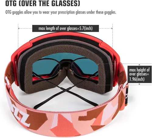 Vista 2 de COPOZZ S1 - Juego de gafas para esquiar polarizadas, magnéticas, para snowboard, OTG UV400