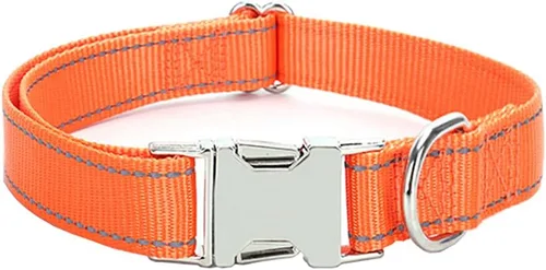 Vista 10 de Love Dream Collar reflectante para perro con hebilla de metal, collar de nailon ajustable de seguridad con hebilla de liberación rápida resistente
