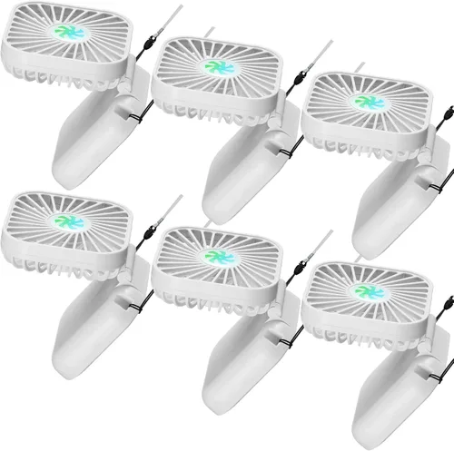 Vista 9 de Hortsun 6 piezas de collar portátil a granel, mini ventilador de mano personal recargable por USB, pequeños regalos de refrigeración plegables