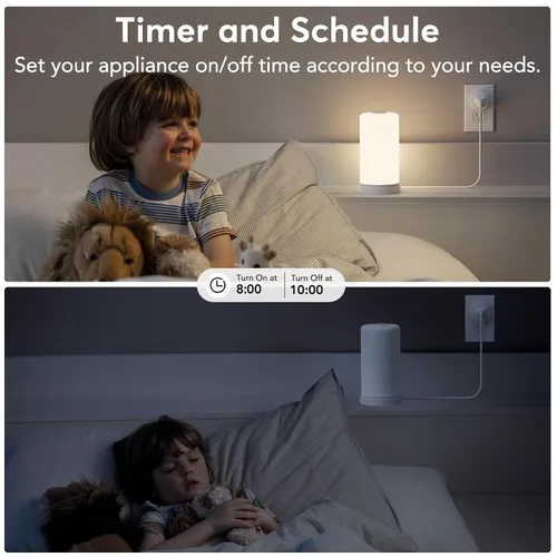 Vista 5 de EIGHTREE Enchufe inteligente, toma WiFi para el hogar inteligente compatible con Alexa y Google Home, enchufe inteligente con control remoto