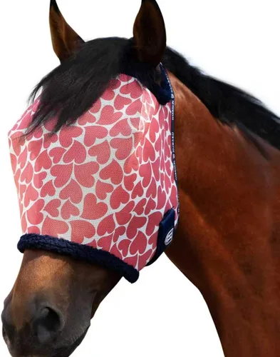 Vista 25 de Harrison Howard Máscara de malla redonda para mosca de caballo, protección UV, con borde acolchado de vellón, negro, S