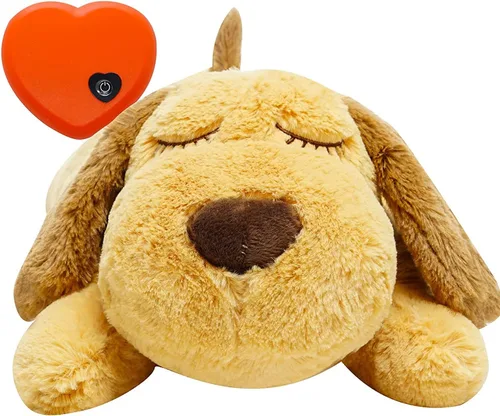 Vista 9 de HonourHope Juguete de latido del corazón para perro para aliviar la ansiedad, juguete de felpa suave para mascotas, juguete calmante