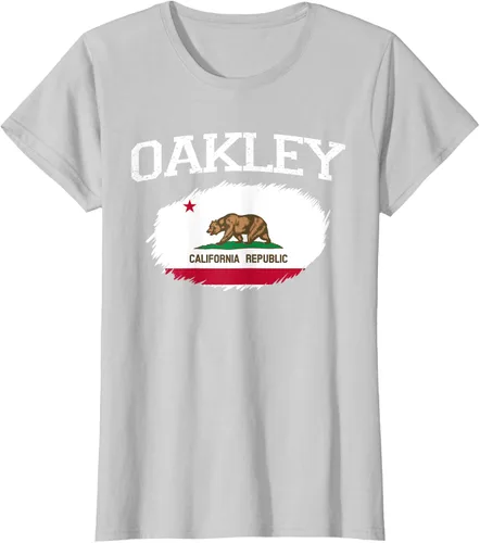 Vista 19 de OAKLEY CA CALIFORNIA Flag Vintage USA Sports Hombre Mujer Camiseta, Negro