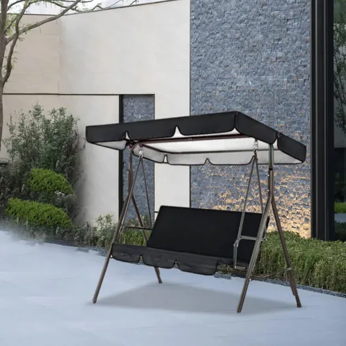 Vista 2 de Cubierta de toldo y asiento para columpios al aire libre, cubierta impermeable para columpio de hamaca