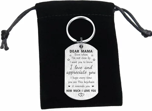 Vista 7 de Regalos para mamá mamá, llavero con texto en inglés "I Love You Mama", regalo de feliz cumpleaños para mi mamá, regalo significativo para mamá