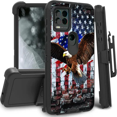 Vista 12 de Funda para Motorola Edge 2021 / Moto Edge 5G UW, protección resistente de 3 capas híbridas a prueba de golpes con funda de clip para cinturón