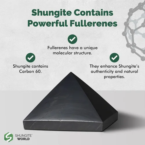 Vista 8 de Shungite World Auténtica pirámide de shungita pulida de 1.18 pulgadas / 1.18 pulgadas, cristal curativo natural de chakras, pirámide negra real
