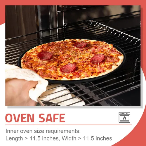 Vista 7 de P&P CHEF Bandeja de pizza para cocina casera, bandeja de pizza de acero inoxidable para hornear pizza, saludable, reutilizable y fácil de limpiar