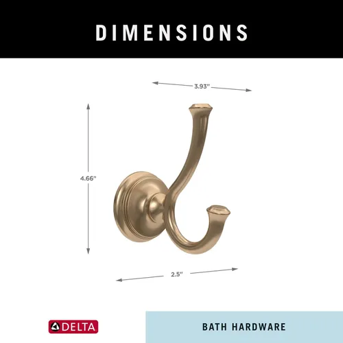 Vista 8 de Toallero de gancho doble "Cassidy" de Delta Faucet, 79735-CZ