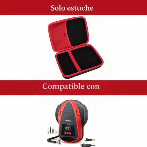 Vista 7 de Mchoi Estuche de transporte rígido adecuado para compresor de aire de inflador de neumáticos TEROMAS, bomba de aire portátil de CC/CA