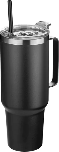 Vista 35 de Hasle Outfitters - Vaso de acero inoxidable de 40 onzas con asa, juego de vasos térmicos aislados al vacío, taza de viaje reutilizable de doble