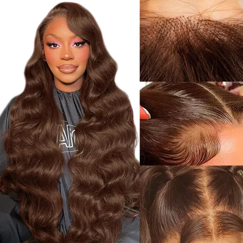 Vista 10 de Peluca de cabello humano estilo Bob para mujeres negras, 4x4, sin pegamento, encaje frontal, pelucas de cabello humano prearrancadas cortas