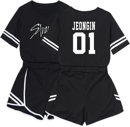 Vista 6 de DHSPKN Skz Merch - Conjunto de camiseta con soporte para camiseta y pantalones calientes, camiseta unisex Jisung Felix Minho Changbin
