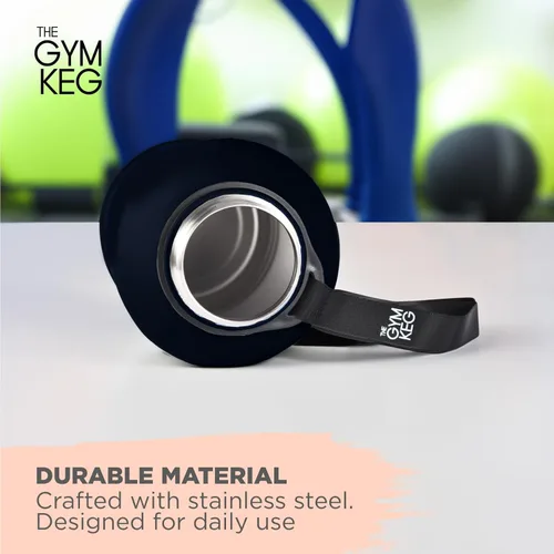 Vista 5 de THE GYM KEG Botella de agua de acero inoxidable, a prueba de fugas, contenedor aislado para bebidas calientes y frías, duradera, versátil y segura