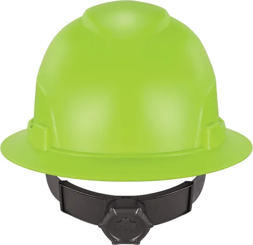 Vista 8 de Ergodyne Skullerz 8969 Class E - Casco duro de ala completa, ligero, suspensión de trinquete ajustable de 6 puntos, carcasa de HDPE, lima