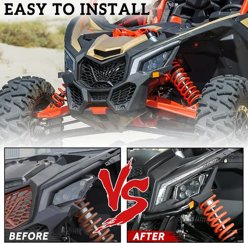 Vista 4 de SAUTVS Tapacubos para faros delanteros Can-Am Maverick X3 / MAX 2017-2026