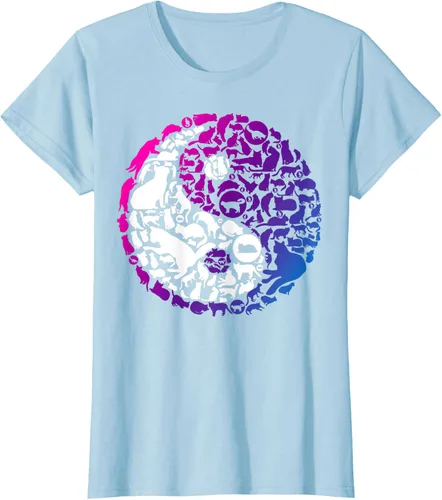 Vista 14 de Cute Kitty Cats and Zen Spirit Peace & Love Yin Yang - Camiseta de gato Negro