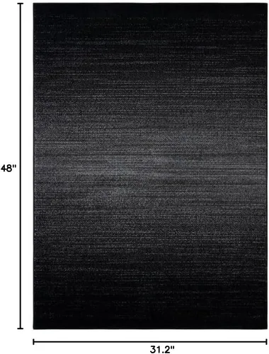 Vista 2 de SAFAVIEH Adirondack Collection - Alfombra decorativa, 2 pies 6 pulgadas x 4 pies, color negro y gris, diseño moderno, no desprende pelusa y de fácil