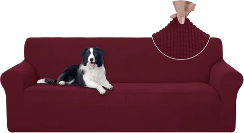 Vista 100 de U-NICE HOME Funda para sofá biplaza elástica, cubierta para sofá, funda para sillón, protector de muebles para sofá con 2 cojines, funda para sofá