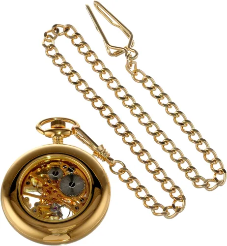 Vista 2 de Charles-Hubert, reloj de bolsillo mecánico de cara abierta chapado en oro Paris, Oro, Mecánico