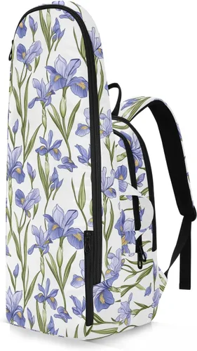Vista 2 de Tennis and Badminton Bag Large Storage Iris Flowers 3 Rackets Badminton Racket Bag for Teen Boys Girls Men Women bolsos para raquetas