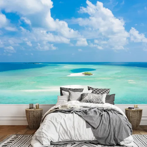 Vista 6 de SIGNFORD Mural de pared romántica playa extraíble, adhesivo de pared para dormitorio, sala de estar, 66 x 96 pulgadas