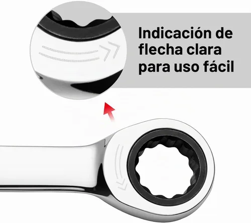 Vista 5 de Jetech - Llave combinada de trinquete de 10 mm, llave de carraca de grado industrial con trinquete de 12 puntas y 72 dientes, acero Cr-V forjado