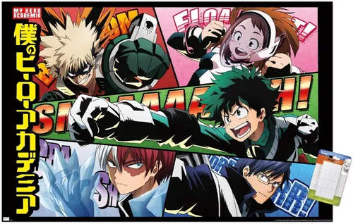 Vista 17 de Trends International My Hero Academia - Póster de pared de cómic, 14.72 x 22.37 pulgadas, versión enmarcada de madera de granero