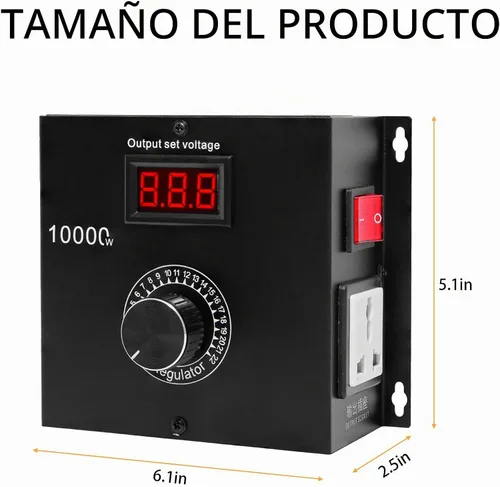 Vista 2 de Regulador de voltaje SCR de alta potencia de 10000 W, controlador de velocidad variable de CA de 120 V-220 V para motor y ventilador, herramienta