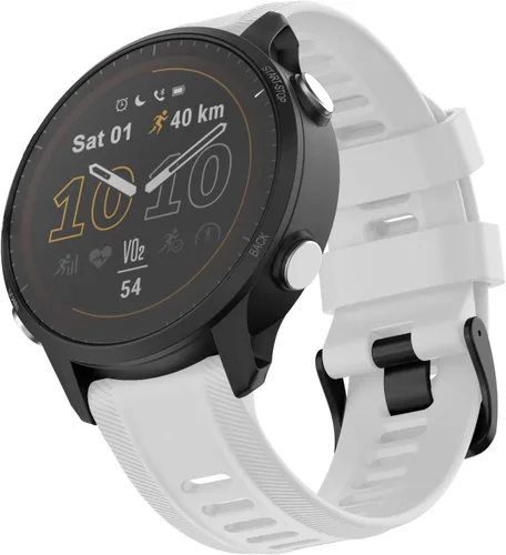 Vista 2 de ISABAKE Correa de reloj para Garmin Forerunner 955/945/745, correa de repuesto de silicona de 0.866 in para pulseras Fenix 5/6/Approach S60 Blanco