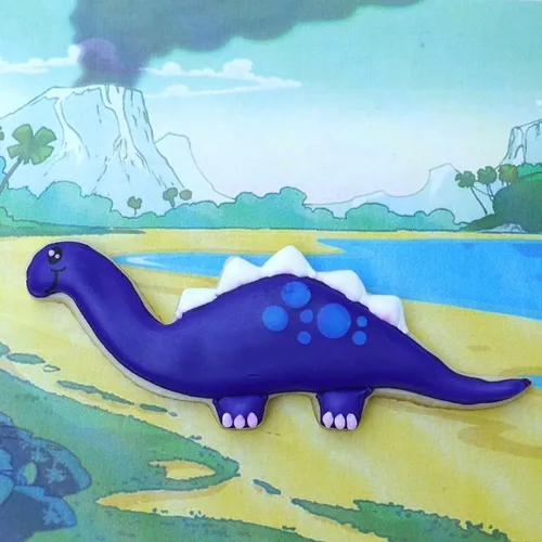 Vista 8 de Juego de cortador de galletas de dinosaurio, 8 piezas, acero inoxidable