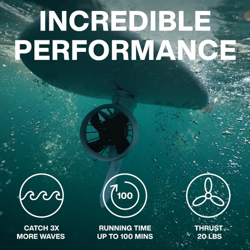 Vista 3 de Boost Surfing Fin - Motor Eléctrico para Tablas de Surf, SUPs y Kayaks. Aleta Eléctrica Ligera, Compacta y Sorprendentemente Resistente con Control