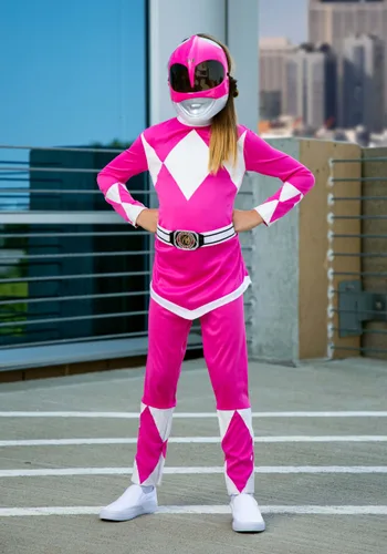 Vista 2 de Disfraz de Power Ranger Rosa para Niñas Multicolor