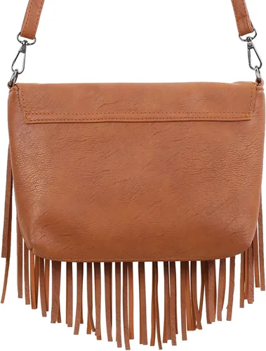Vista 7 de HDE - Bolso de piel sintética para mujer, diseño de flecos