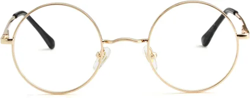 Vista 2 de Kursan Pequeñas gafas redondas claras sin prescripción del marco del círculo de los vidrios 01 Dorado