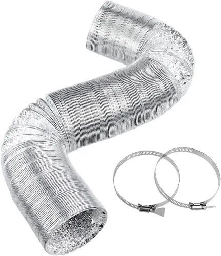 Vista 12 de Cenipar Manguera de ventilación para secadora, manguera de ventilación de conductos de 4 pulgadas, lámina de aluminio flexible sin aislamiento