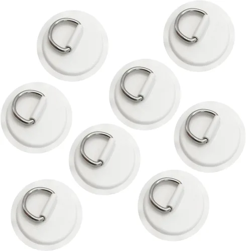 Vista 7 de JuneKooler - 8 piezas de anillos en D de acero inoxidable para barco inflable, parche de anillo en D de sup, parche de anillo D para kayak, parche