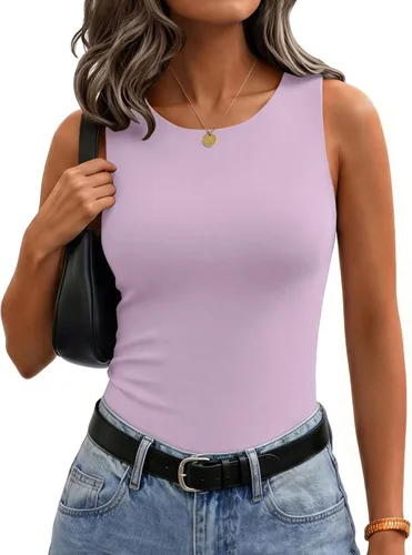Vista 6 de Zeagoo Camiseta sin mangas de verano con cuello redondo y doble forro para 1 blanco
