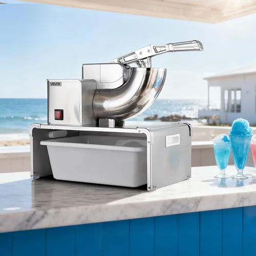 Vista 8 de VEVOR Máquina de afeitar de hielo comercial, trituradora de hielo eléctrica de 661 LBS/H con recipiente reemplazable, motor premium de 350 W, 4