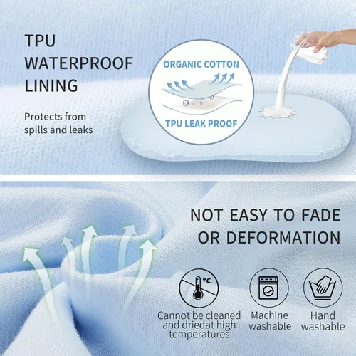 Vista 2 de Pucmaoci Fundas impermeables orgánicas para tumbonas de bebé 100% algodón orgánico Funda extraíble con forro impermeable Lavable a máquina