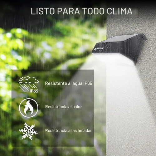 Vista 4 de Wagan EL8570 - Luz solar de pared LED para exteriores, 1000 lúmenes, luz detectada por movimiento